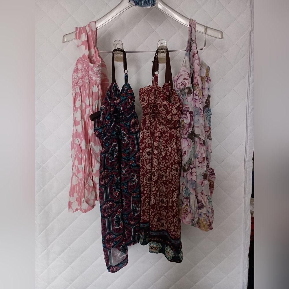Vtg Girl Toddler 3-4Y Cinnamon Girl Hawaii Sun Dress mosiac print Lot Of 4